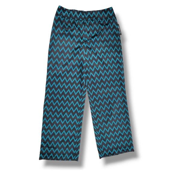 Worthington JCPenney Women’s Teal Chevron High Waist Trouser Pants – Size 14 - Picture 4 of 11